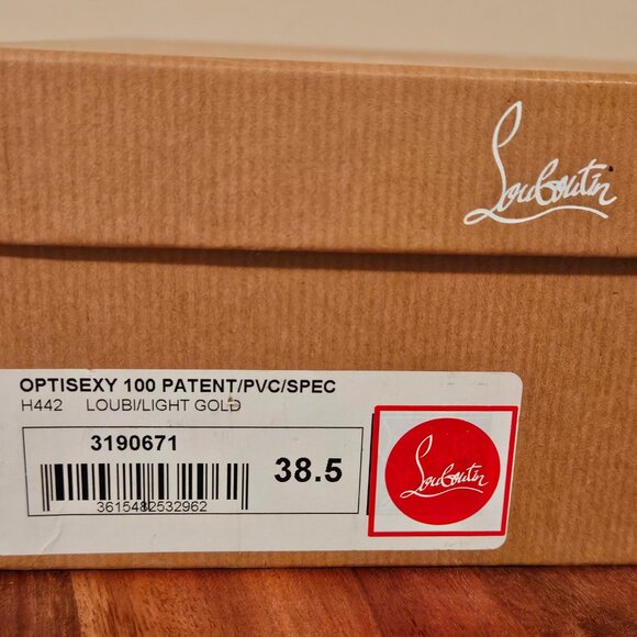 Christian Louboutin Red & Clear Optisexy 100 Patent/PVC/SPEC EUC Sz 38.5 - Picture 10 of 10